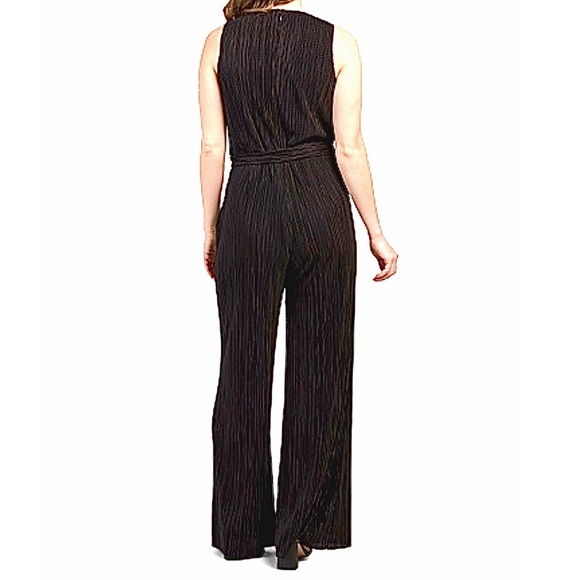 Anne Klein Black Crinkle Pleat Sleeveless Pantsuit Size 4 NEW WITH TAGS - Picture 13 of 14